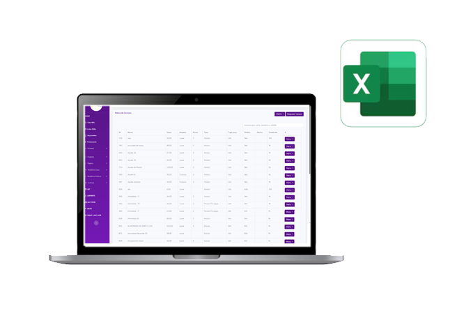 Importação de clientes e serviços - Lave Web